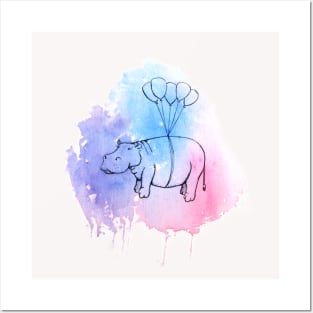 Helium Hippo Posters and Art